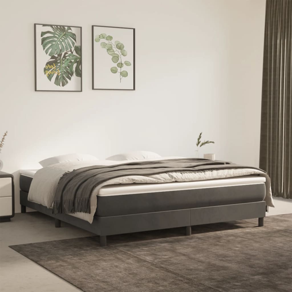 Pocket Spring Mattress Dark Grey 160x220x20 cm Velvet