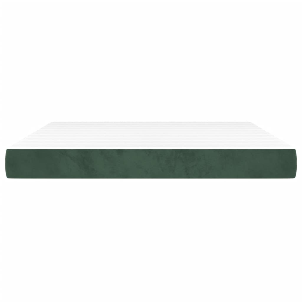 Pocket spring mattress dark green 160x220x20 cm velvet