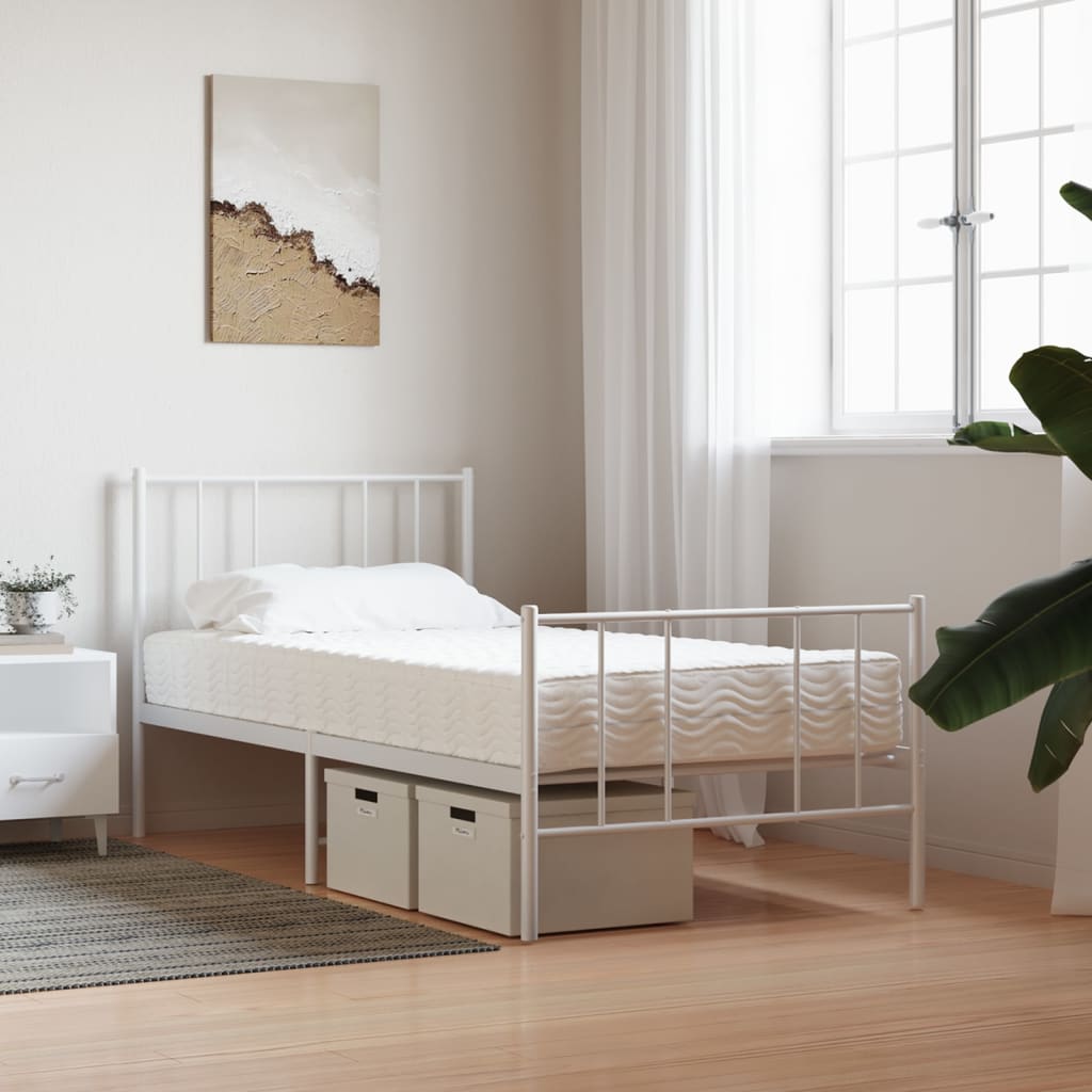 Foam mattress white 90x210 cm hardness H2 H3