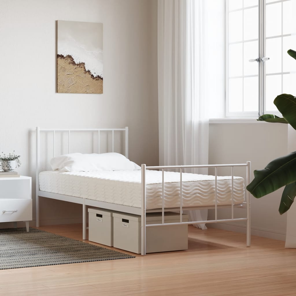 Foam mattress white 90x220 cm hardness H2 H3