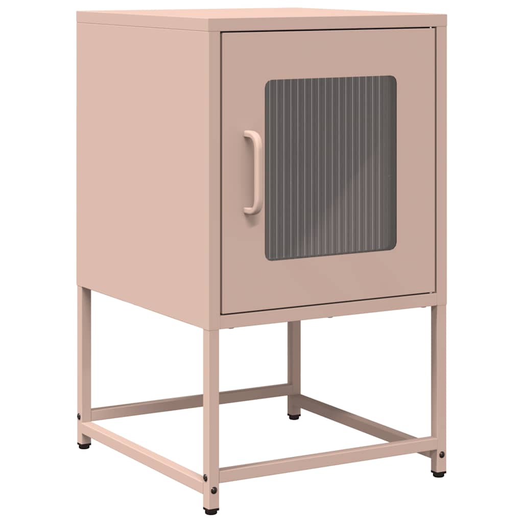 Bedside table pink 36x39x60.5 cm cold-rolled steel