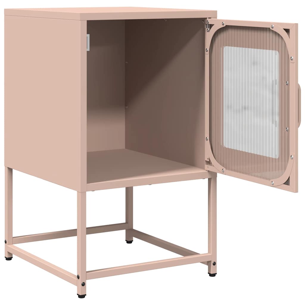 Bedside table pink 36x39x60.5 cm cold-rolled steel