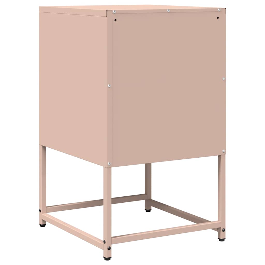 Bedside table pink 36x39x60.5 cm cold-rolled steel