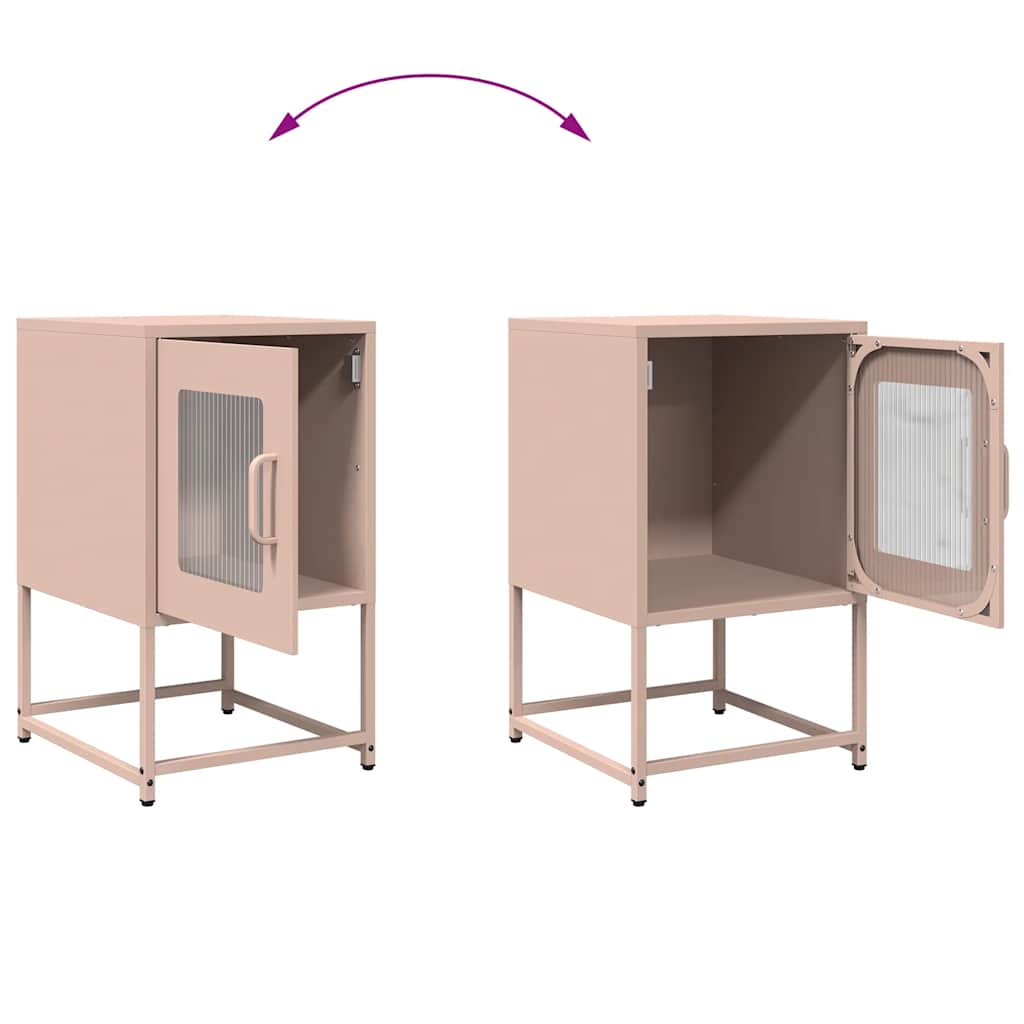Bedside table pink 36x39x60.5 cm cold-rolled steel