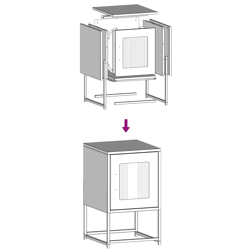 Bedside table pink 36x39x60.5 cm cold-rolled steel