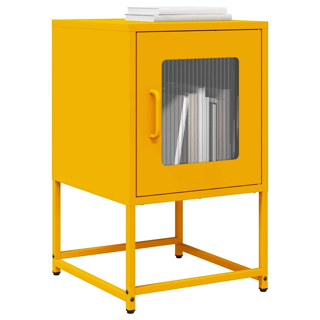Bedside table mustard yellow 36x39x60.5 cm cold-rolled steel