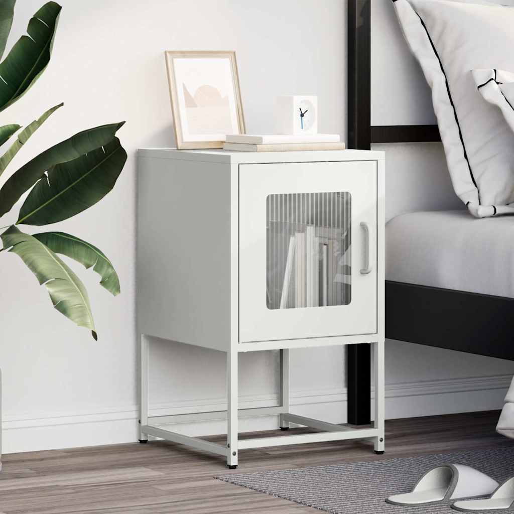 Bedside table white 36x39x60.5 cm cold-rolled steel