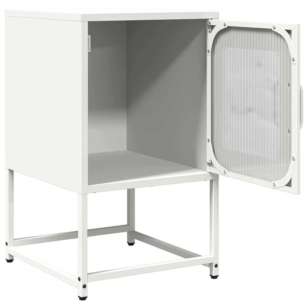 Bedside table white 36x39x60.5 cm cold-rolled steel