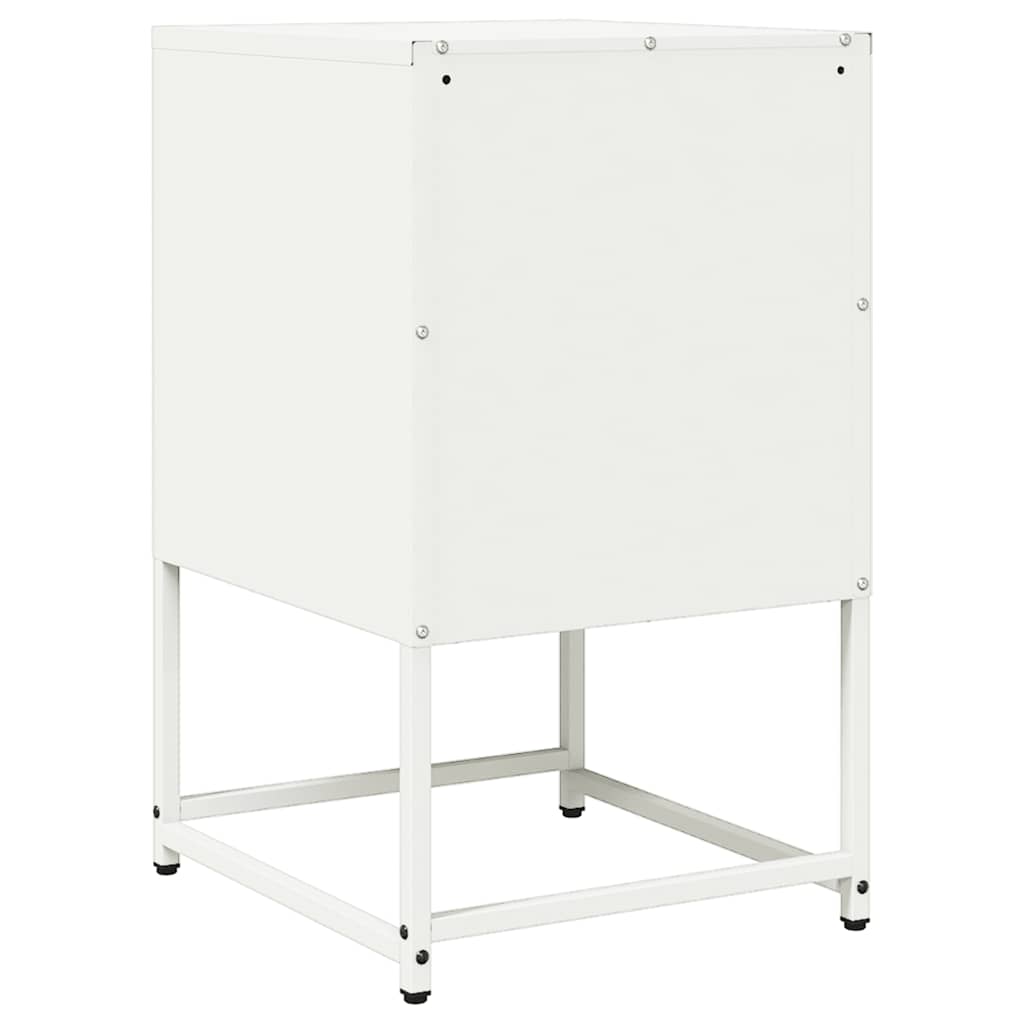 Bedside table white 36x39x60.5 cm cold-rolled steel