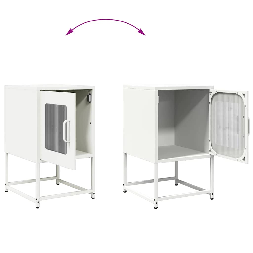 Bedside table white 36x39x60.5 cm cold-rolled steel