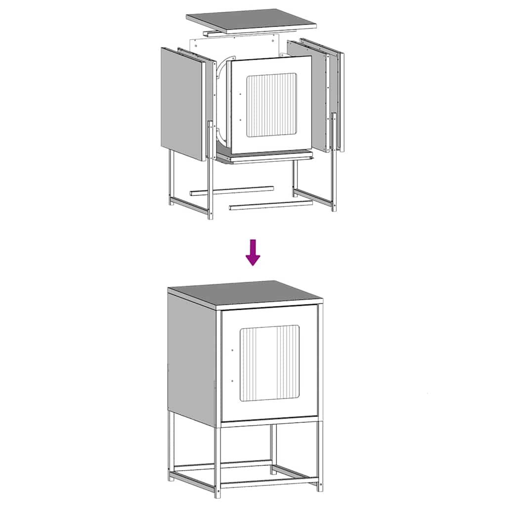 Bedside table white 36x39x60.5 cm cold-rolled steel