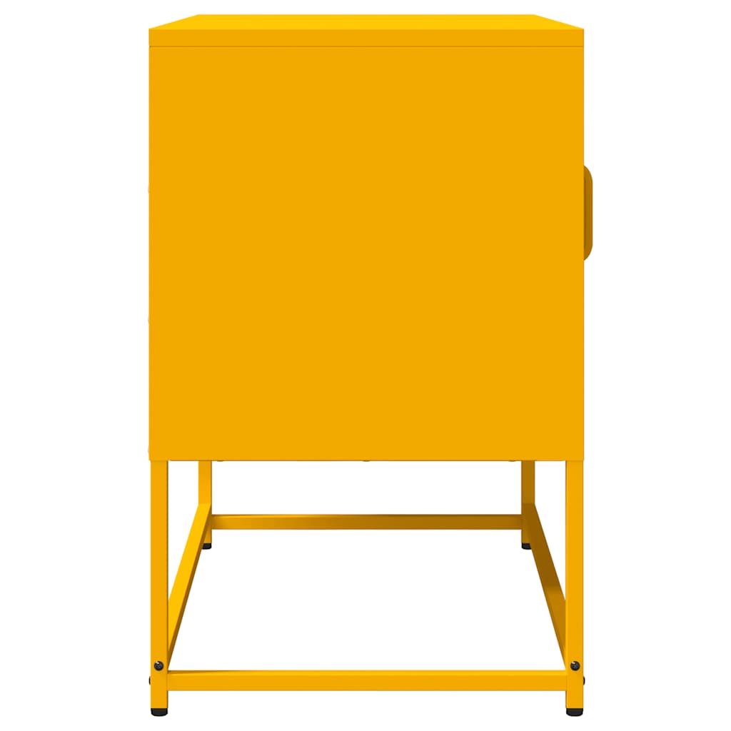 Meuble TV jaune moutarde 68x39x60,5 cm en acier laminé à froid