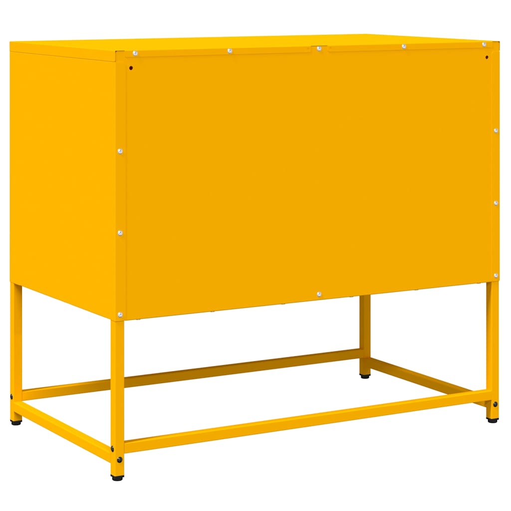 Meuble TV jaune moutarde 68x39x60,5 cm en acier laminé à froid