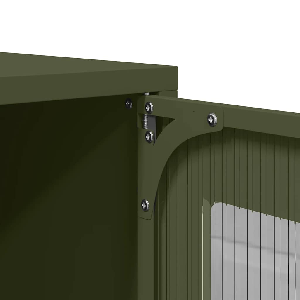 Meuble TV vert olive 68x39x60,5 cm en acier