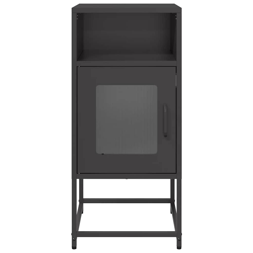 Bedside table black 36x39x78 cm cold-rolled steel