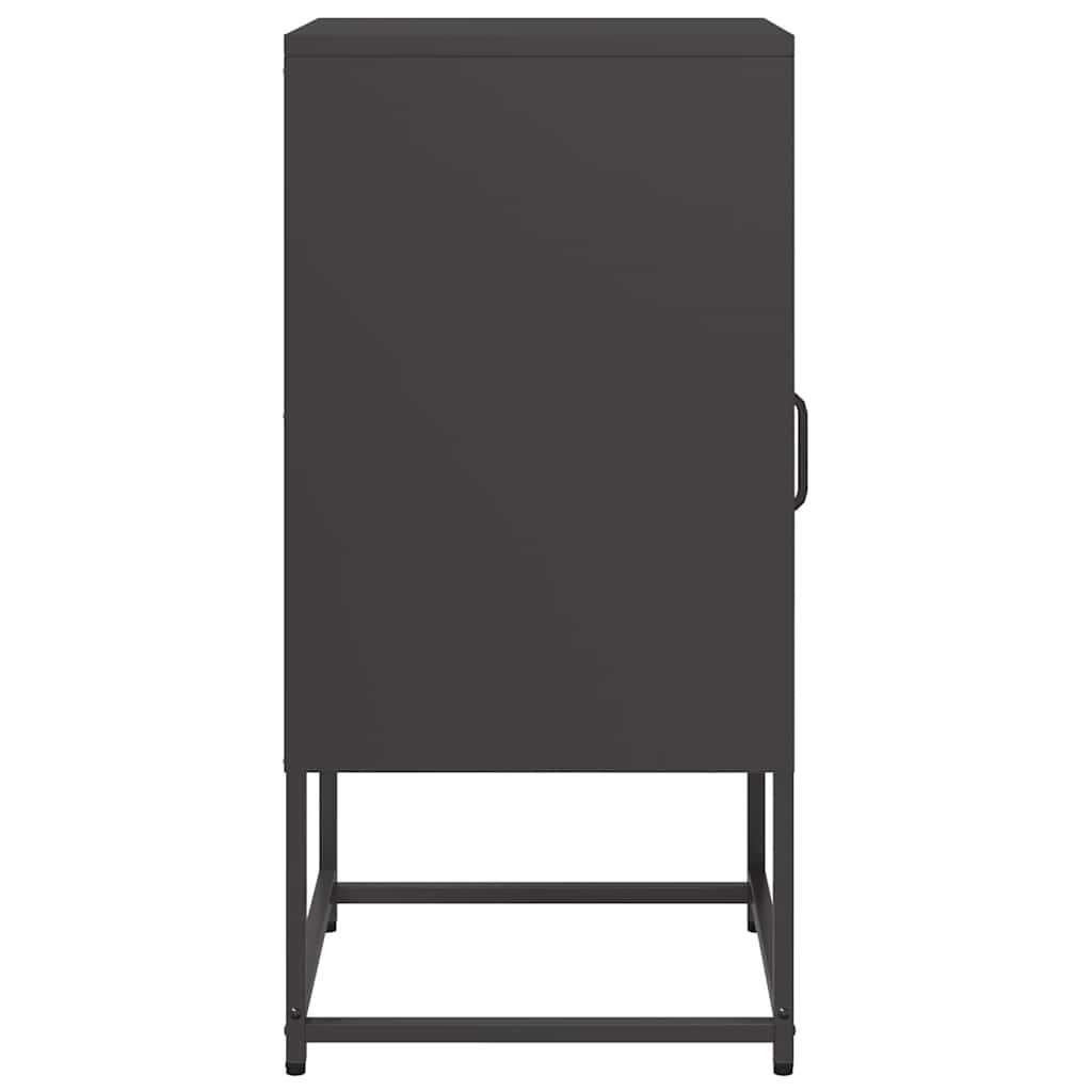 Bedside table black 36x39x78 cm cold-rolled steel