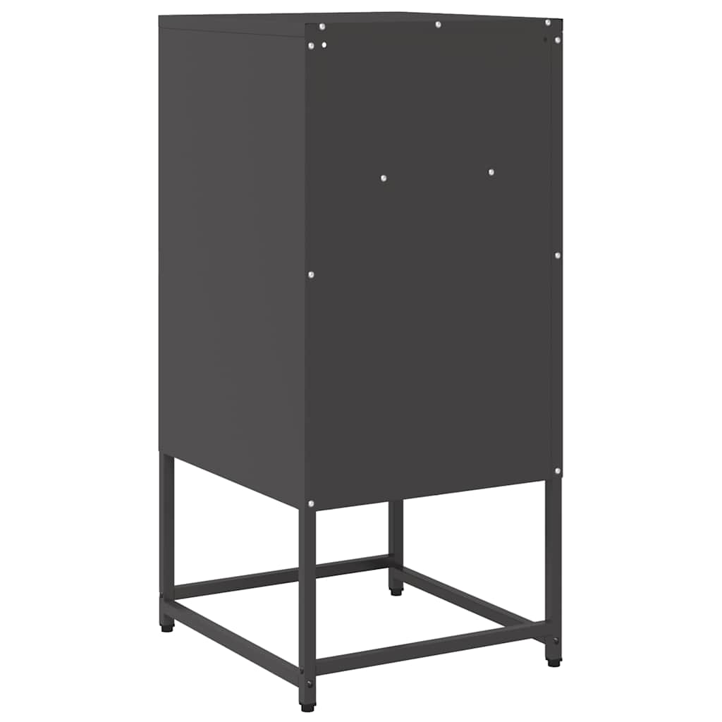Bedside table black 36x39x78 cm cold-rolled steel