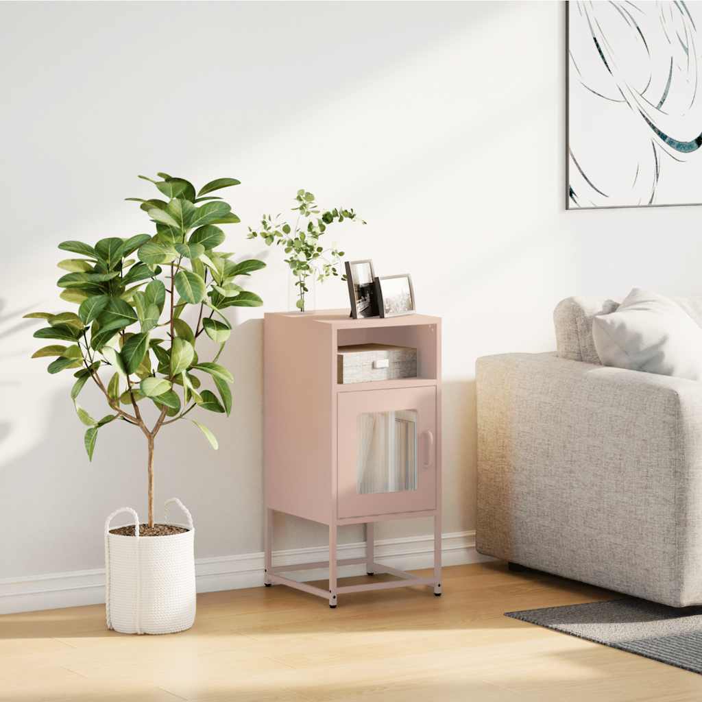 Bedside table pink 36x39x78 cm cold-rolled steel