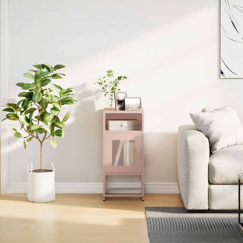 Bedside table pink 36x39x78 cm cold-rolled steel