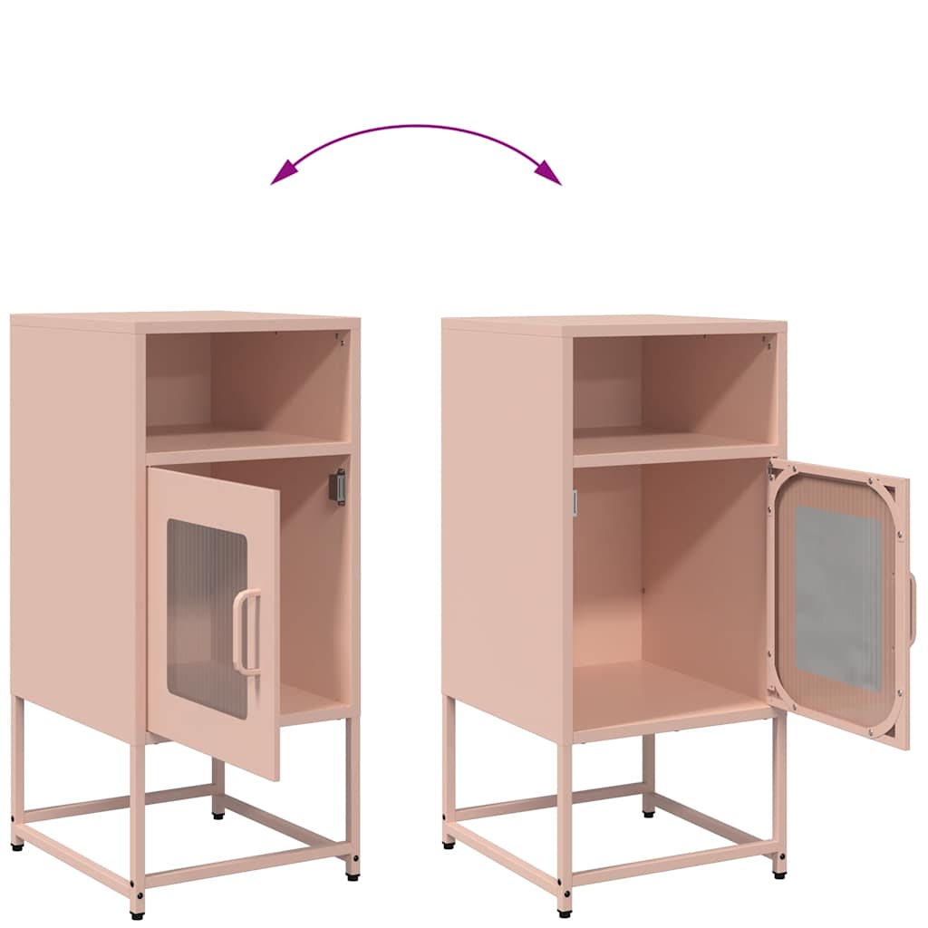 Bedside table pink 36x39x78 cm cold-rolled steel