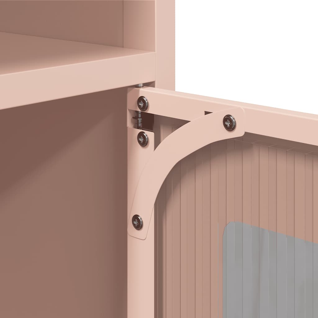 Bedside table pink 36x39x78 cm cold-rolled steel
