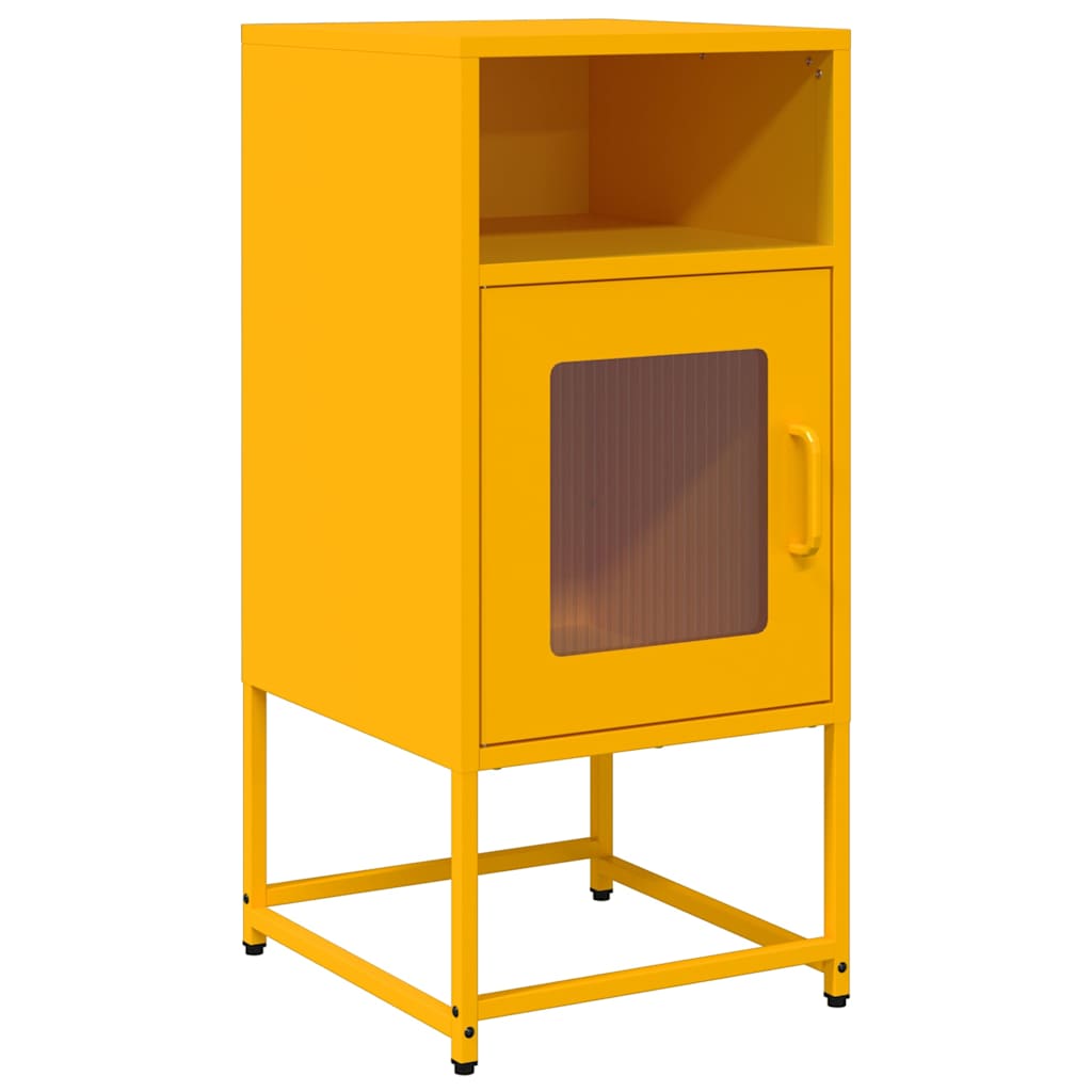 Bedside table mustard yellow 36x39x78 cm cold-rolled steel