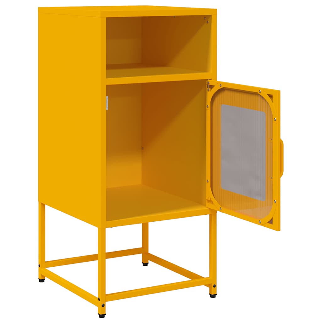 Bedside table mustard yellow 36x39x78 cm cold-rolled steel