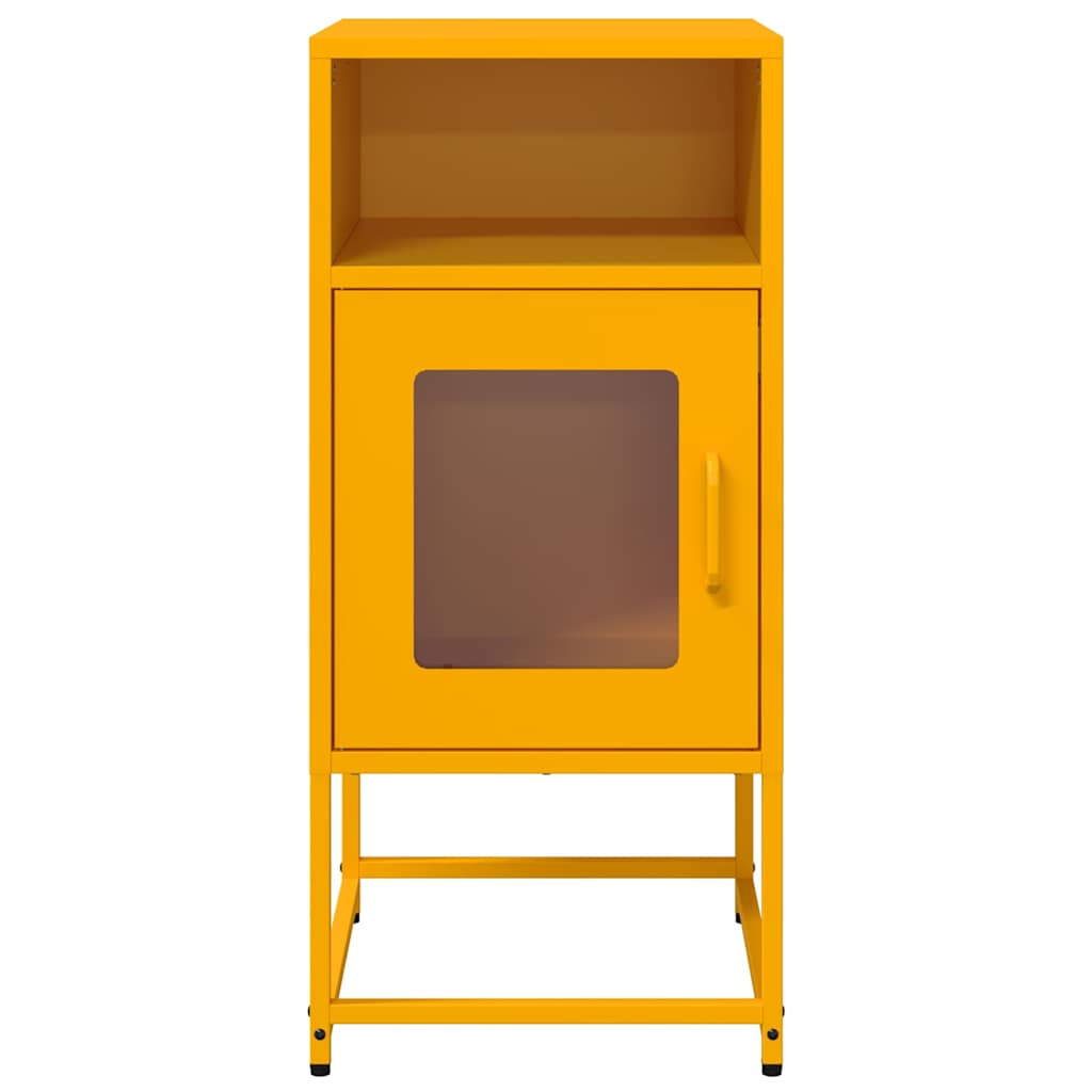 Bedside table mustard yellow 36x39x78 cm cold-rolled steel