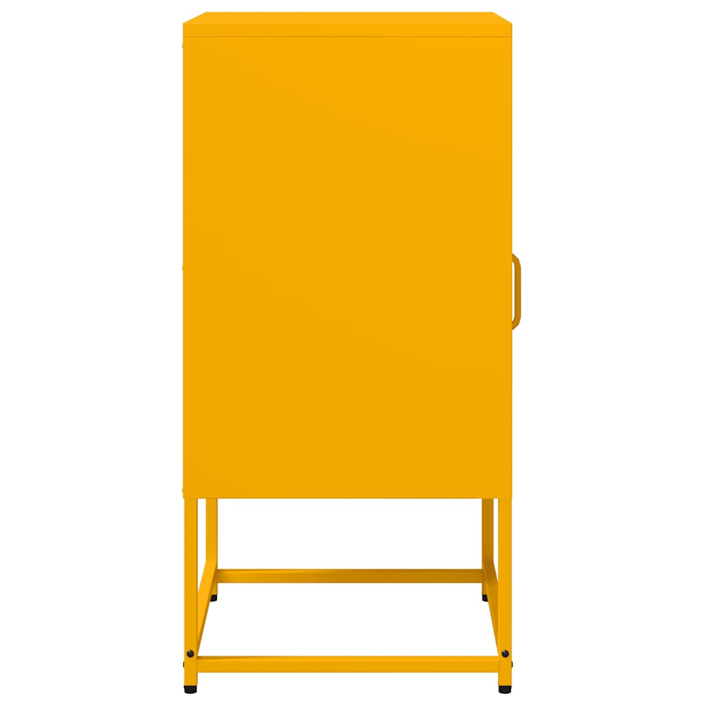 Bedside table mustard yellow 36x39x78 cm cold-rolled steel