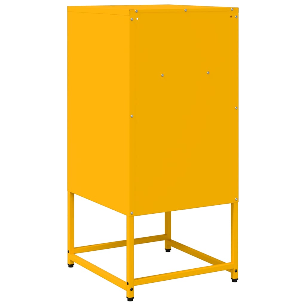Bedside table mustard yellow 36x39x78 cm cold-rolled steel