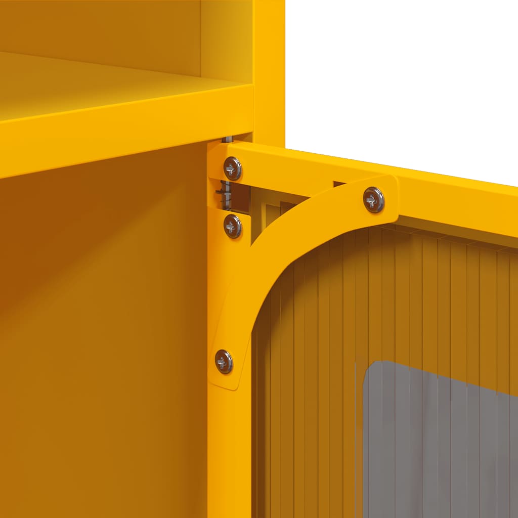 Bedside table mustard yellow 36x39x78 cm cold-rolled steel