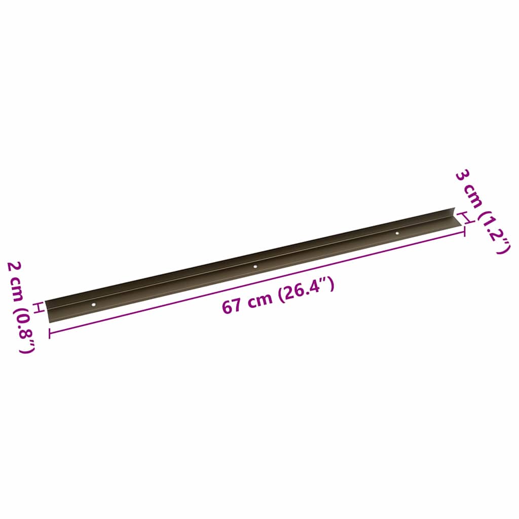 Treppenkantenprofile 30 stk. Braun 67 x 3 x 2 cm Aluminium
