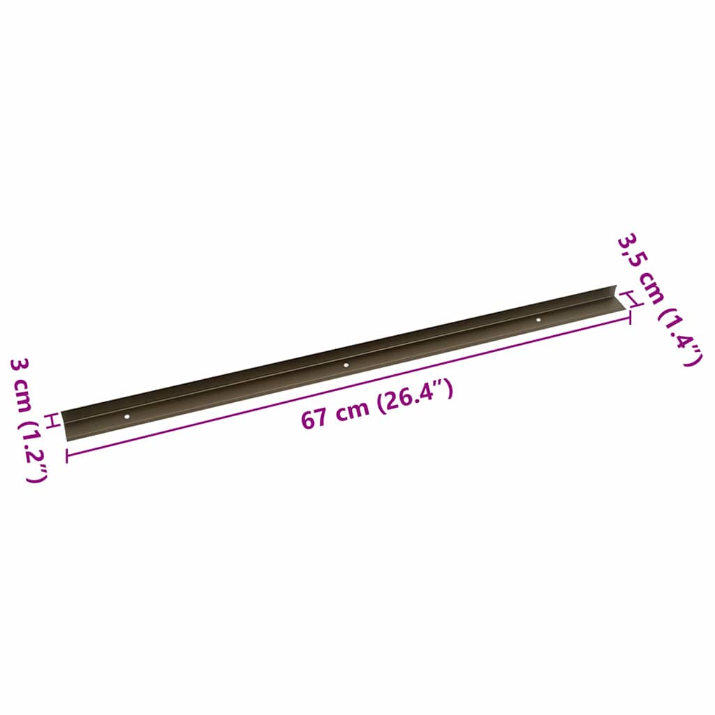 Treppenkantenprofile 30 stk. Braun 67 x 3.5 x 3 cm Aluminium