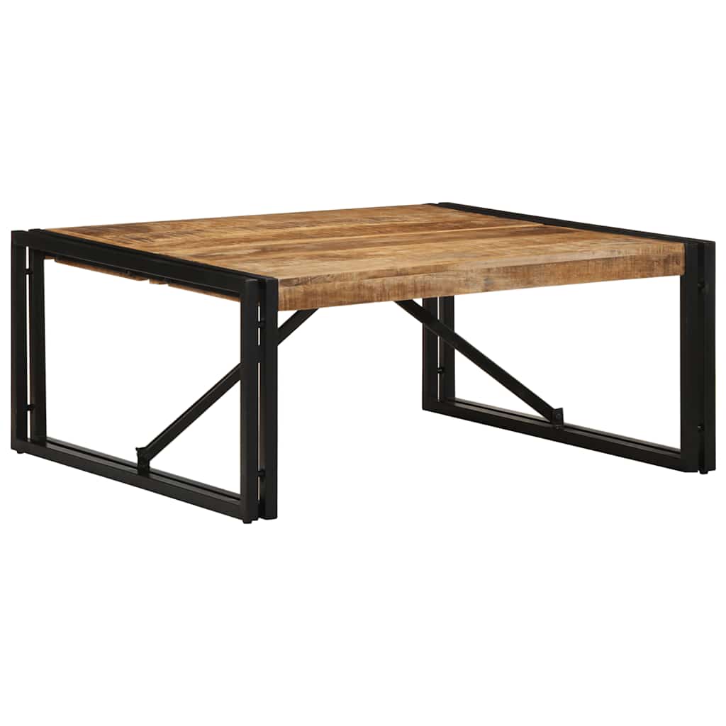 Table basse 80x80x35 cm en bois de manguier massif brut