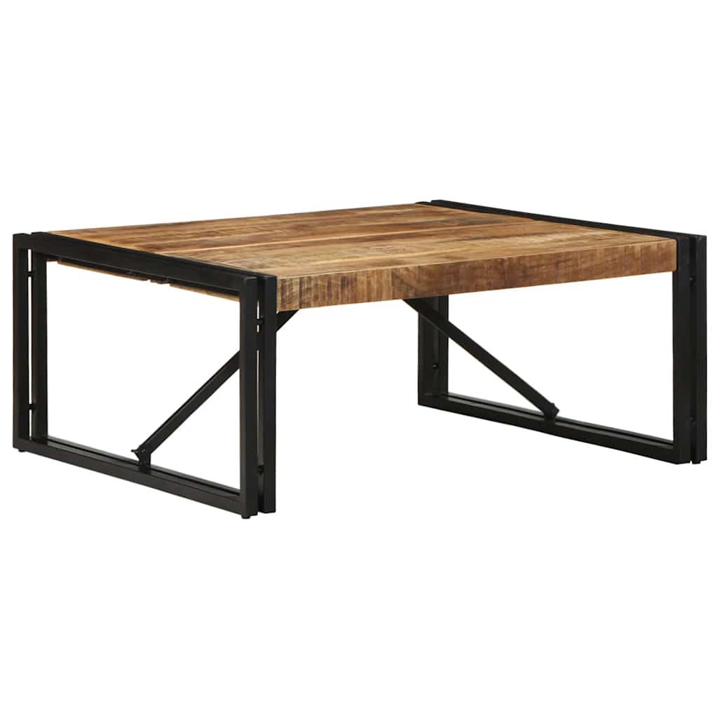 Table basse 80x80x35 cm en bois de manguier massif brut