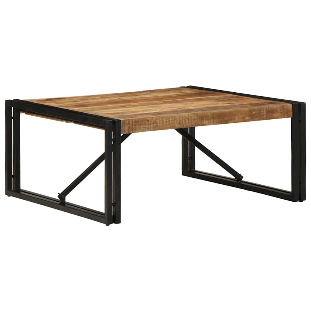 Table basse 80x80x35 cm en bois de manguier massif brut
