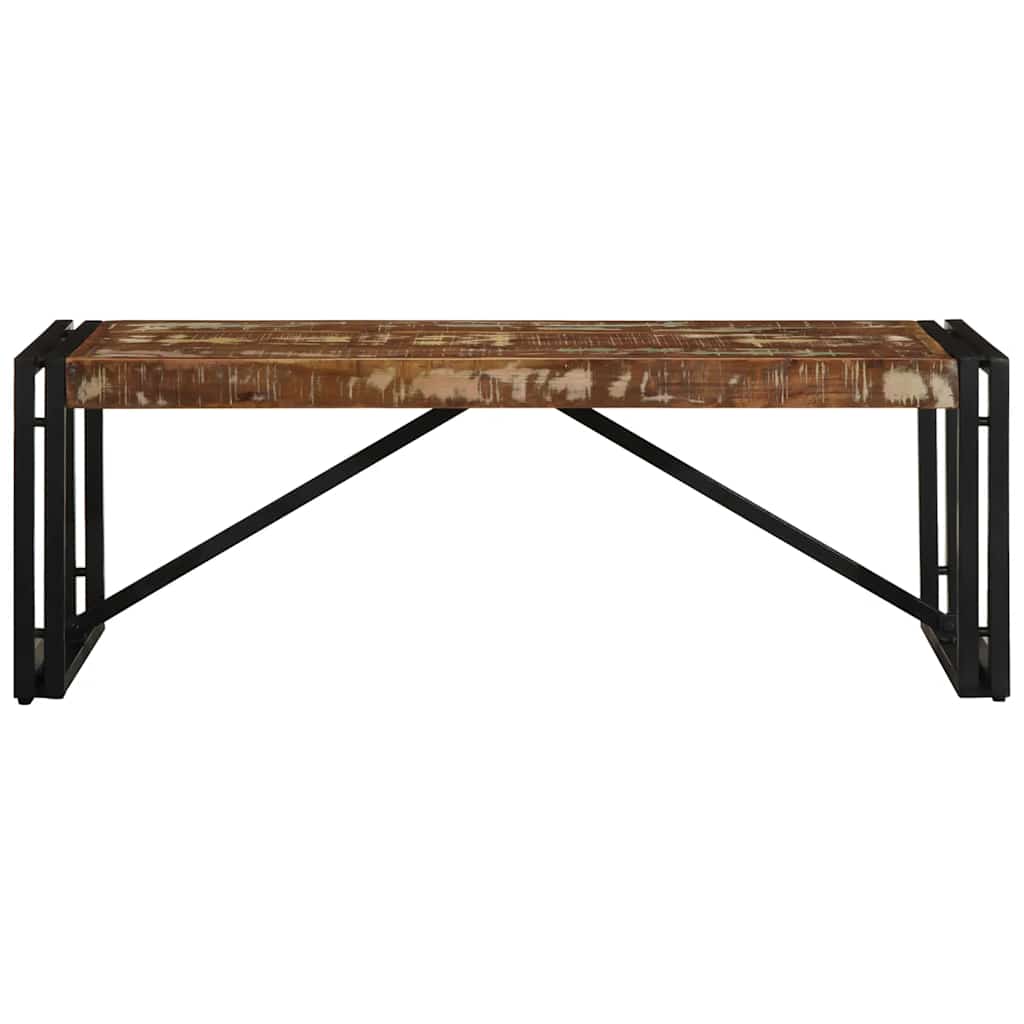 Table basse multicolore 100x50x35 cm bois de récupération bois massif