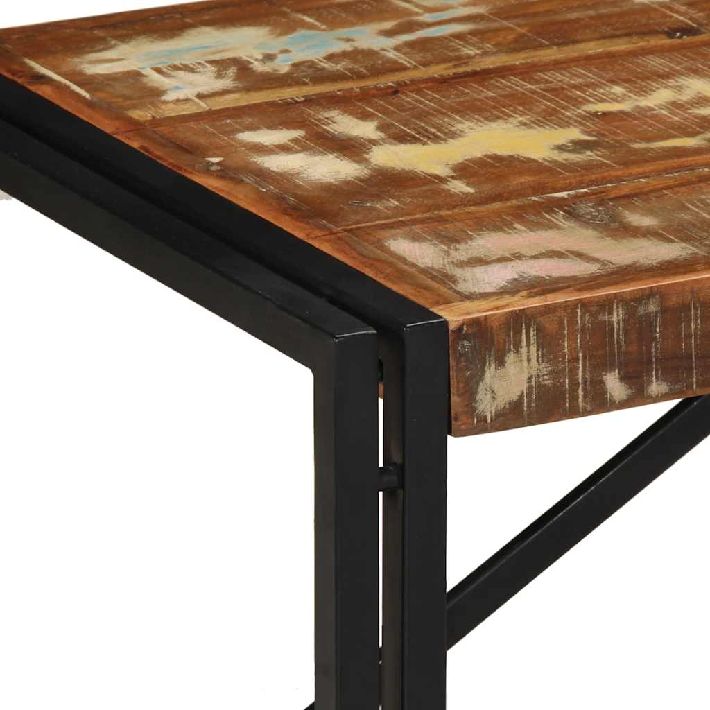 Table basse multicolore 100x50x35 cm bois de récupération bois massif