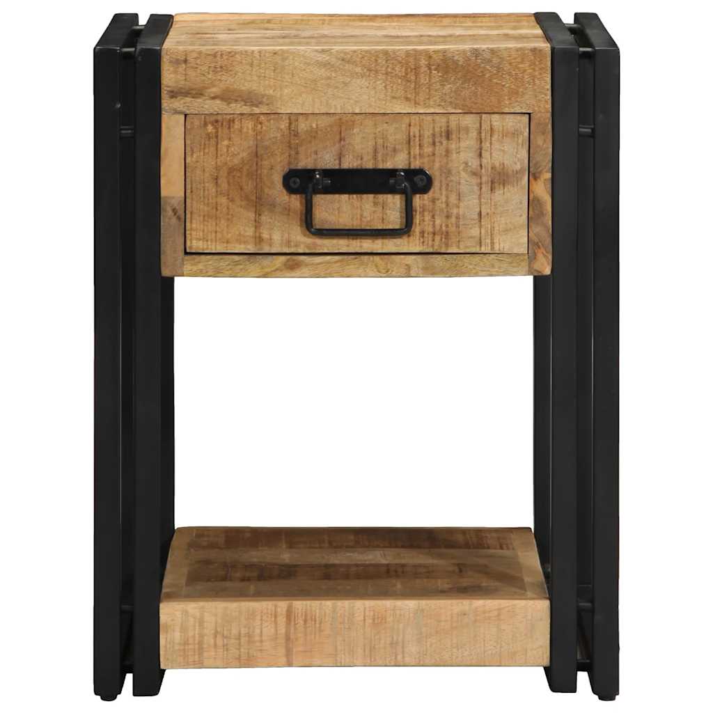 Nachttische 2 Stk. 40x40x50 cm Raues Massivholz Mango