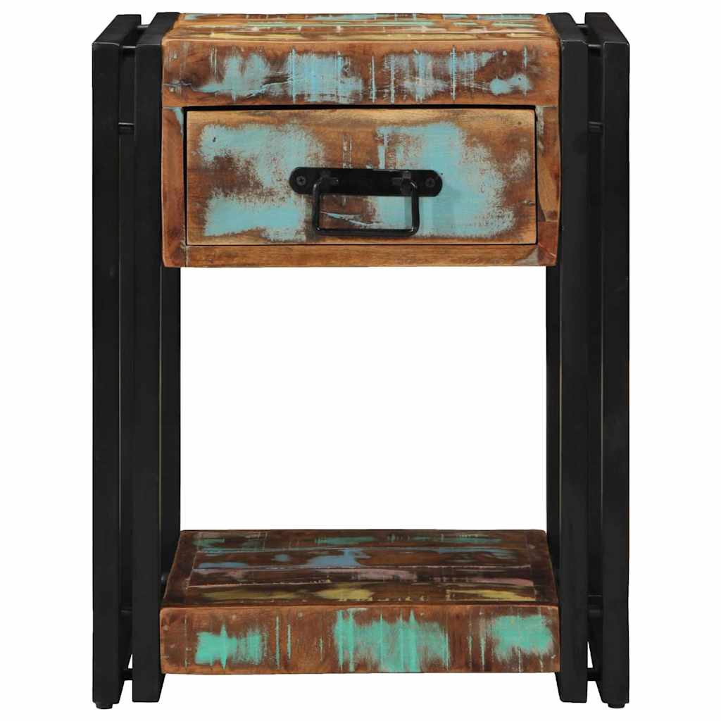 Nachttisch Mehrfarbig 40 x 40 x 50 cm Massives Altholz