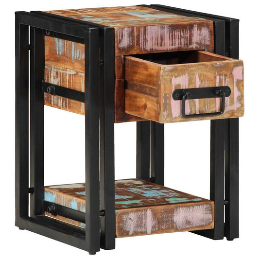 Nachttisch Mehrfarbig 30 x 30 x 40 cm Massives Altholz