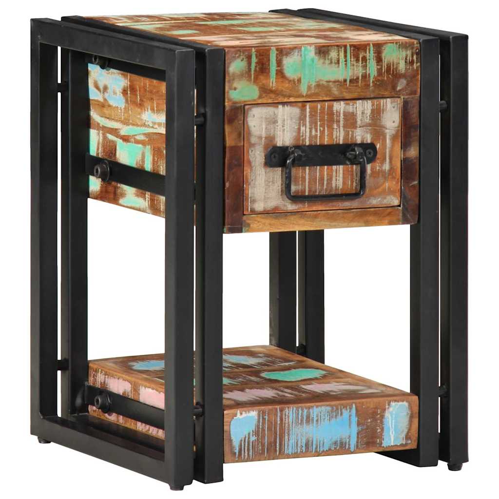 Nachttisch Mehrfarbig 30 x 30 x 40 cm Massives Altholz