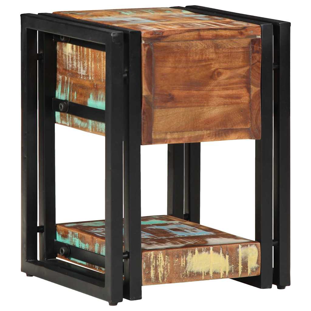 Nachttisch Mehrfarbig 30 x 30 x 40 cm Massives Altholz