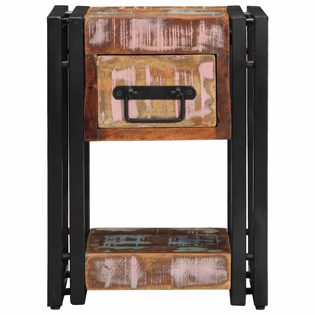 Nachttisch Mehrfarbig 30 x 30 x 40 cm Massives Altholz