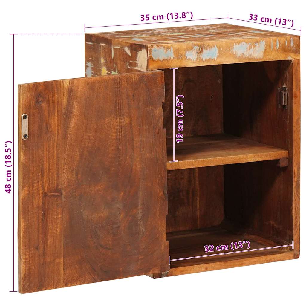 Nachttisch 2 stk. Braun 35 x 33 x 48 cm Massivholz Altholz