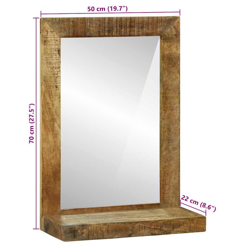 Badezimmer Spiegel Braun 50 x 22 x 70 cm Massivholz Mango