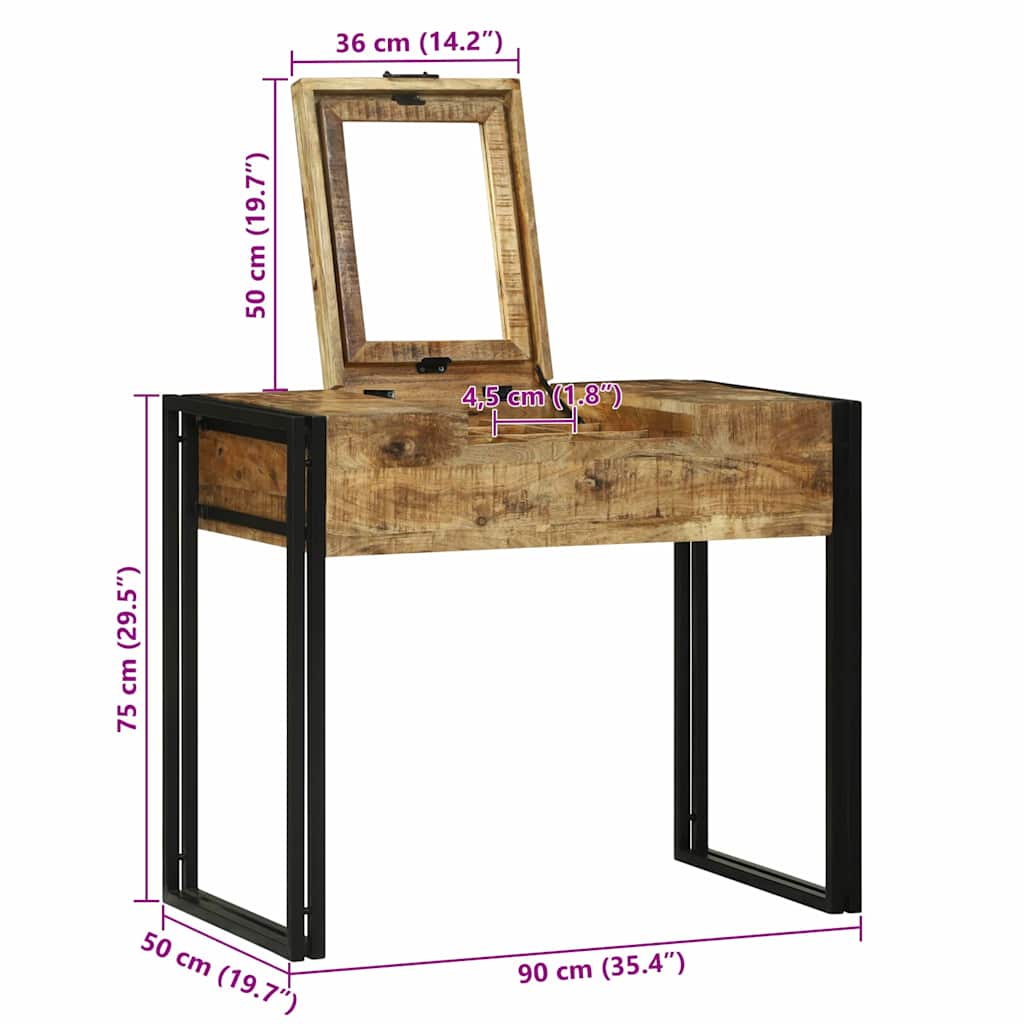 Schlafzimmer-Frisiertische mit Speicher Braun Massivholz Mango