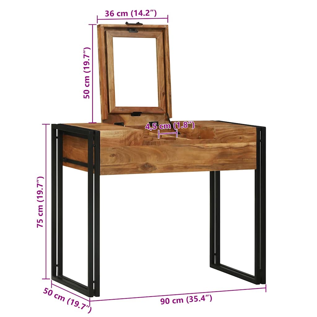 Schlafzimmer-Frisiertische mit Speicher Braun Massivholz Akazie