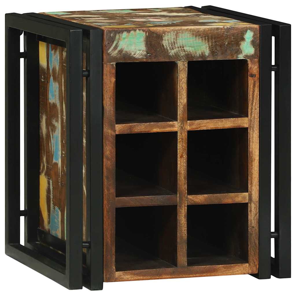 Weinregal Mehrfarbig 34,5 x 35 x 39 cm Massivholz Altholz