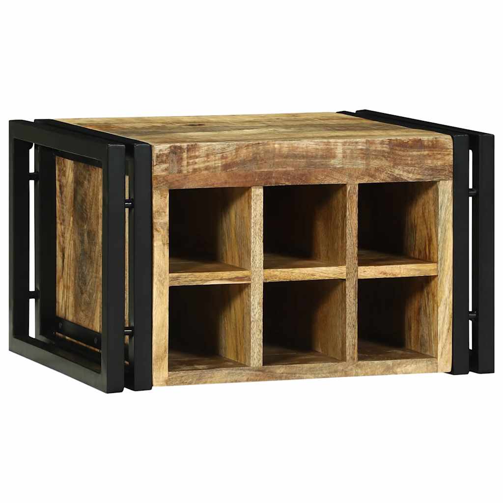Weinregal Braun und Schwarz 46 x 35 x 27,5 cm Massivholz Mango